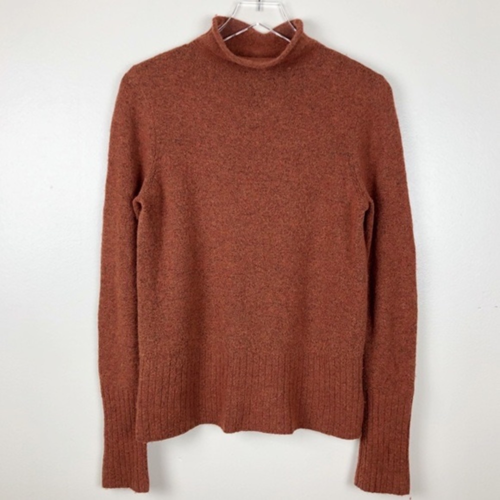 Madewell Inland Mock Neck Turtleneck Wool Sweater Jumper Rust
